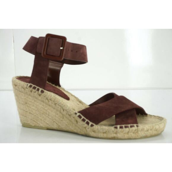 Vince Stefania Suede Platform Wedge Espadrille Sandal SZ 10 New Cross Strap $295 - Picture 2 of 12
